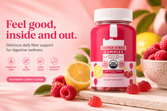 Daily Fiber Gummies – Raspberry Lemon | Digestive Support, Vegan & Sugar-Free