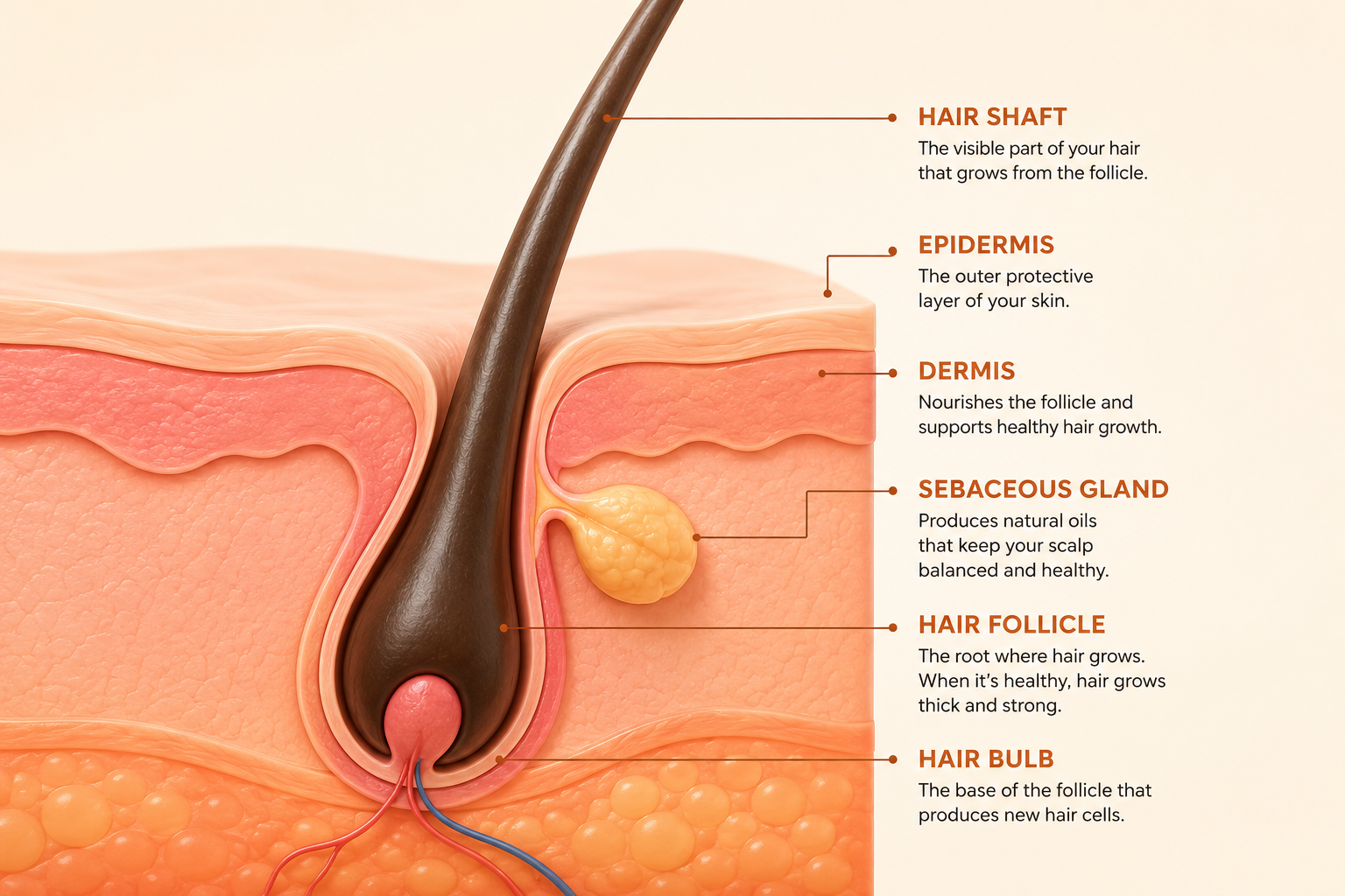 Hair follicle illustration