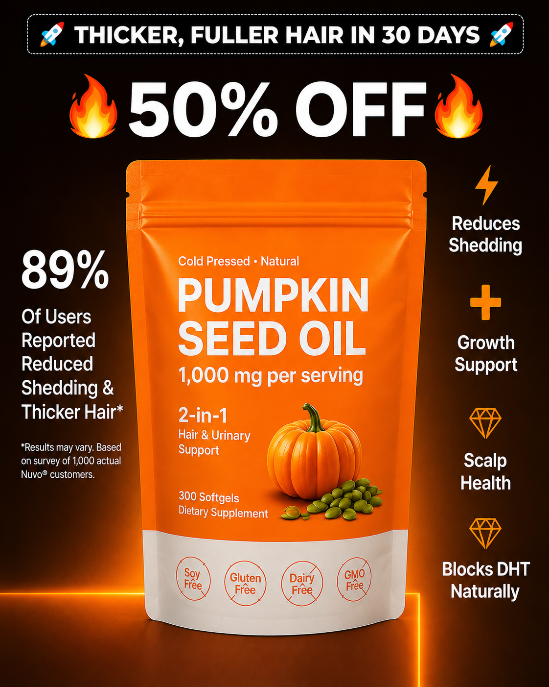 Nuvo Pumpkin Seed Oil 50 percent off offer